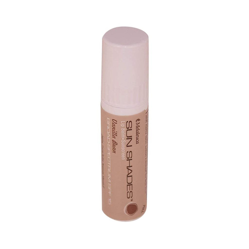 Melaleuca Sun Shades Lip Balm Vanilla Bean application swatch for smooth lips.
