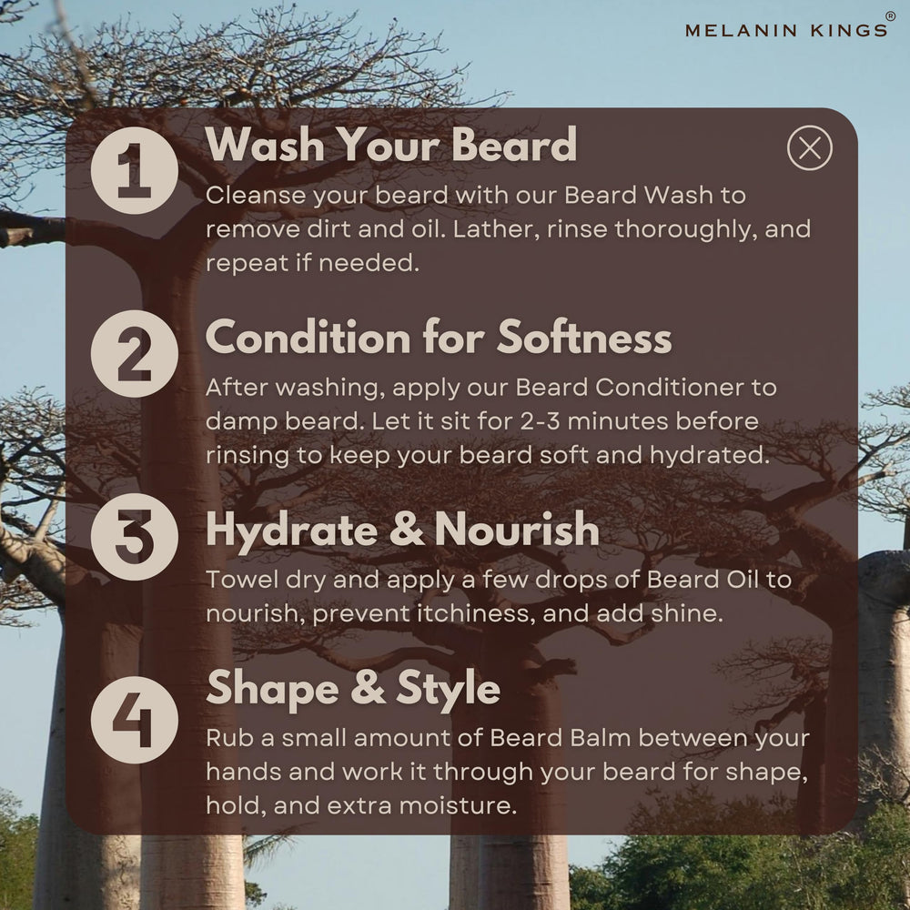 Melanin Kings beard balm packaging box conveys quality and care