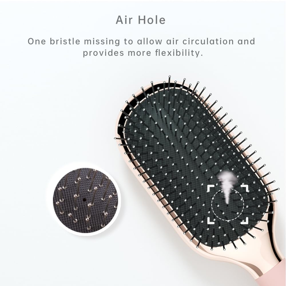 Melbang Hair Brush anti-static-bristles help reduce frizz and shine.