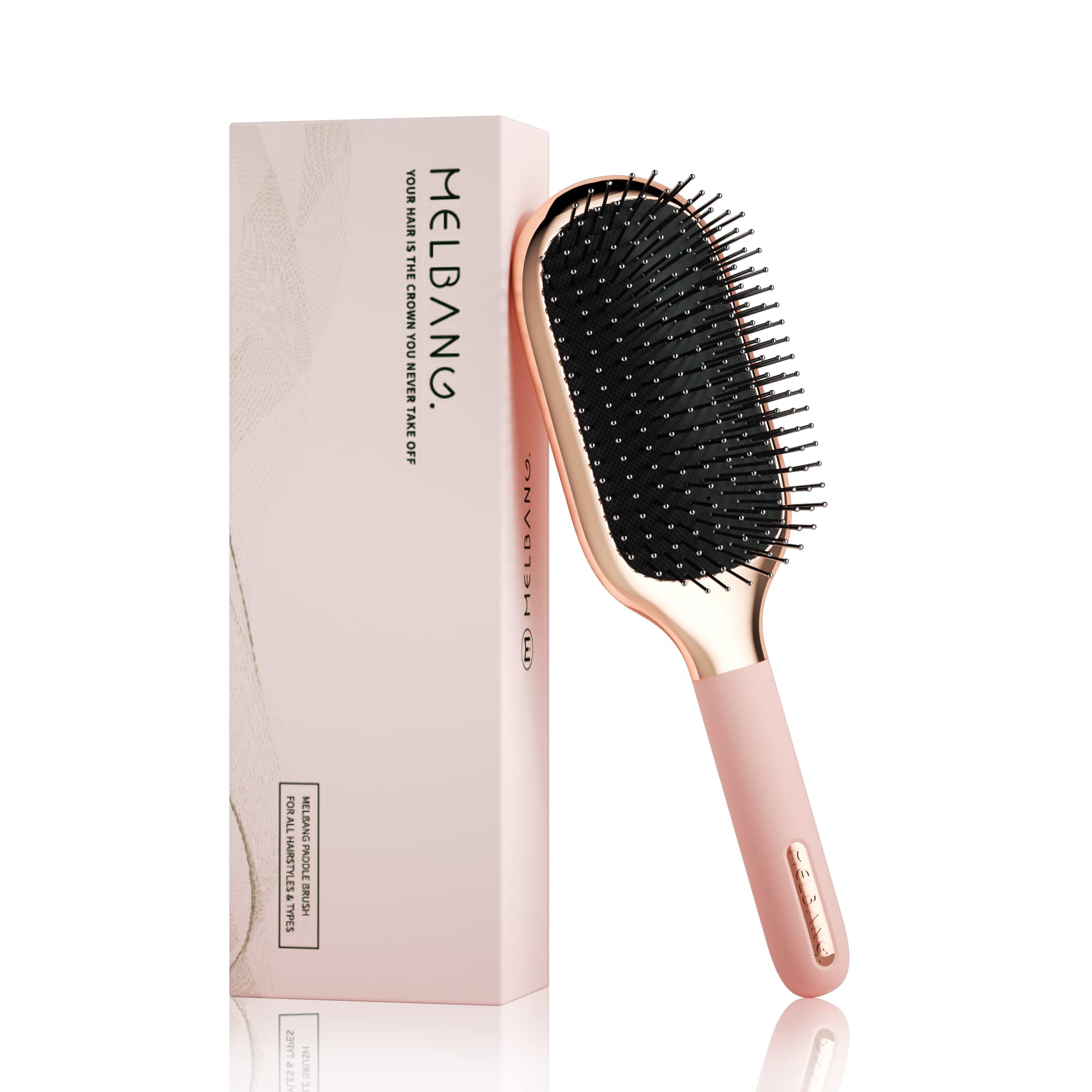 Melbang Hair Brush detangle pins for smoother, snag-free hair.
