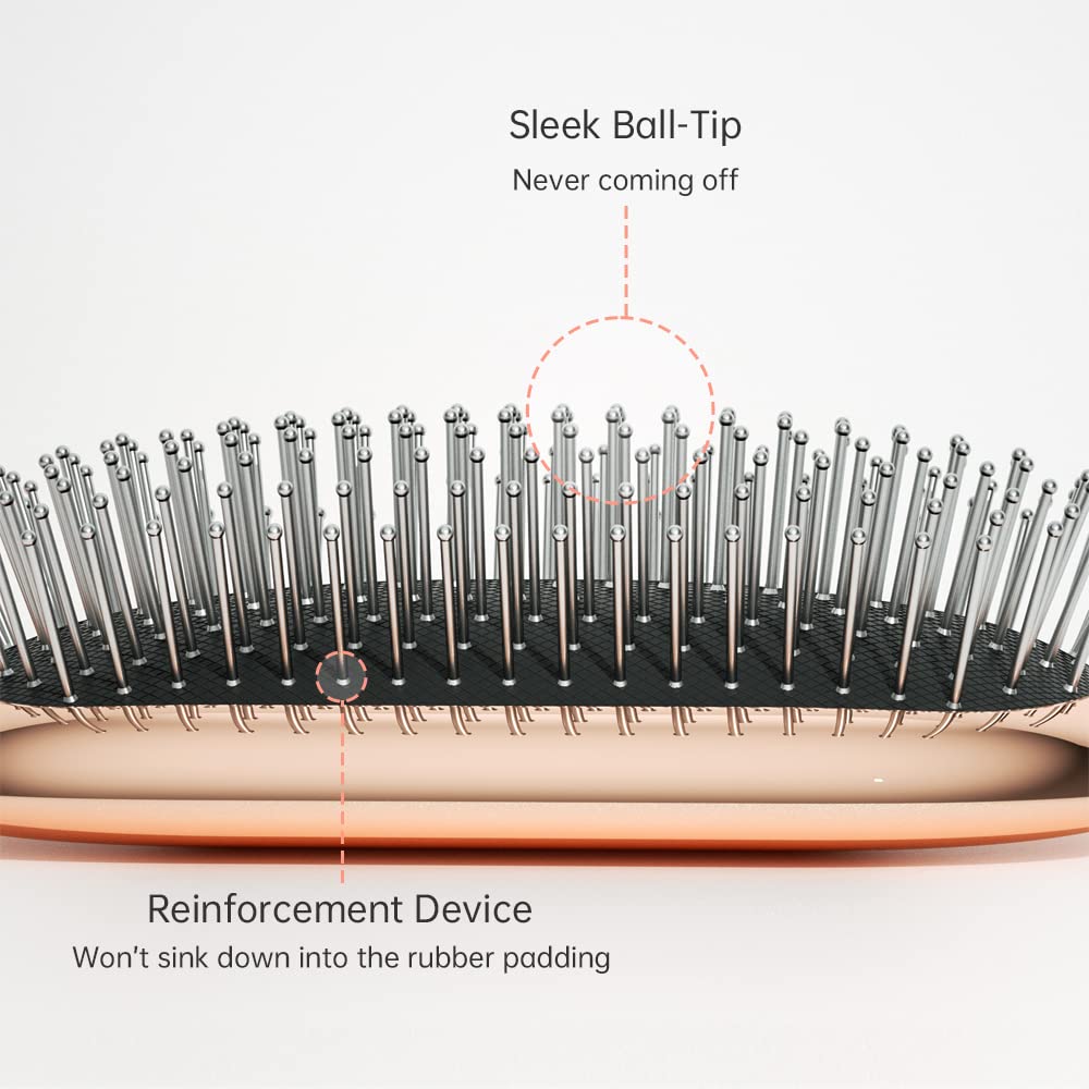 Melbang Hair Brush rubber-base offers flexible, comfortable brushing.