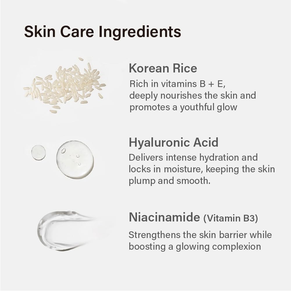 Melixir Airfit powered by Korean rice hydrates for smoother skin.