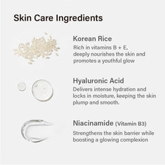 Melixir Airfit powered by Korean rice hydrates for smoother skin.