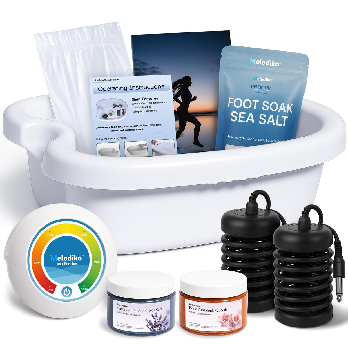 Melodiko Ionic Foot Bath Basin for at-home relaxation and spa-like sessions