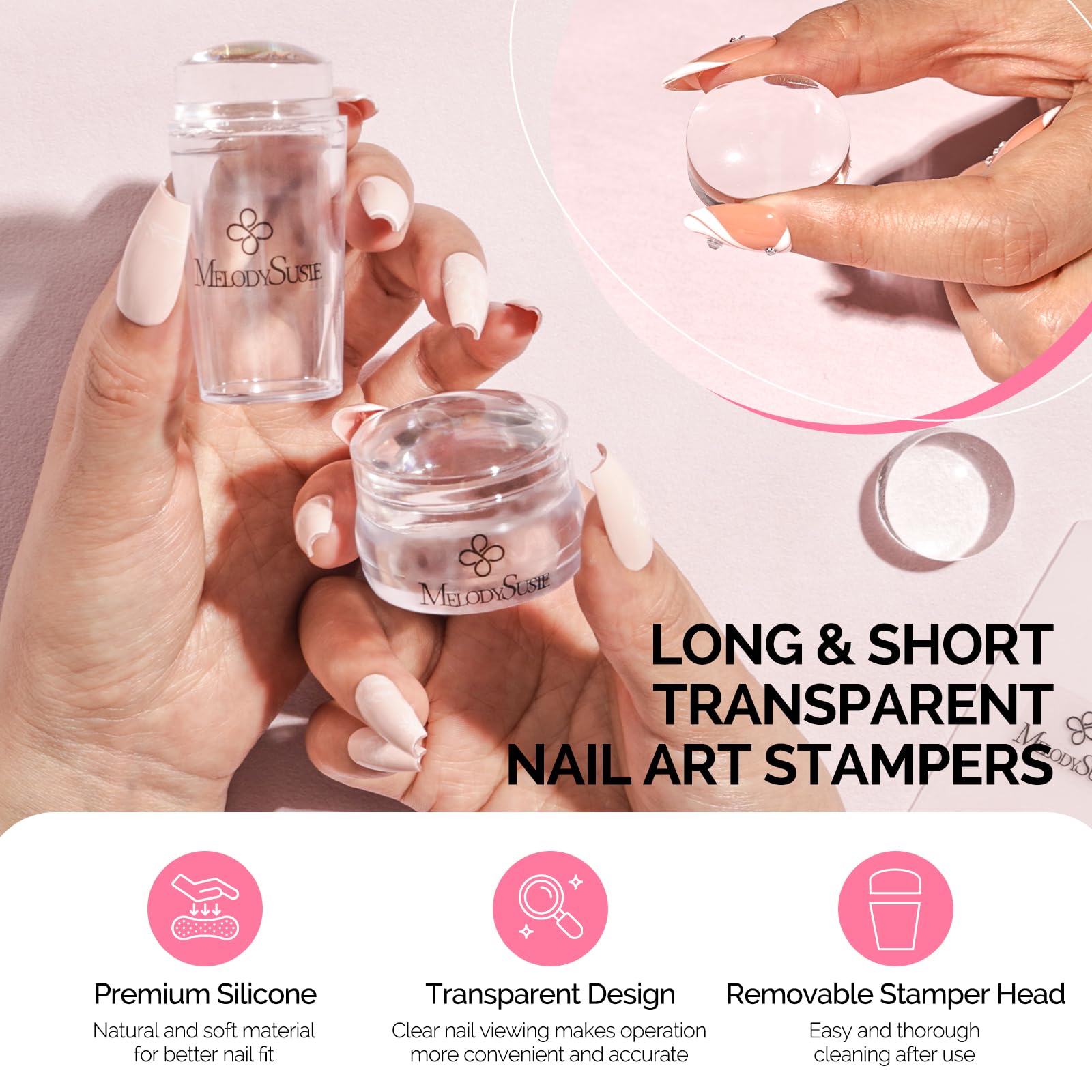 MelodySusie nail art scraper demonstrating clean pattern pickup and precise scraping.