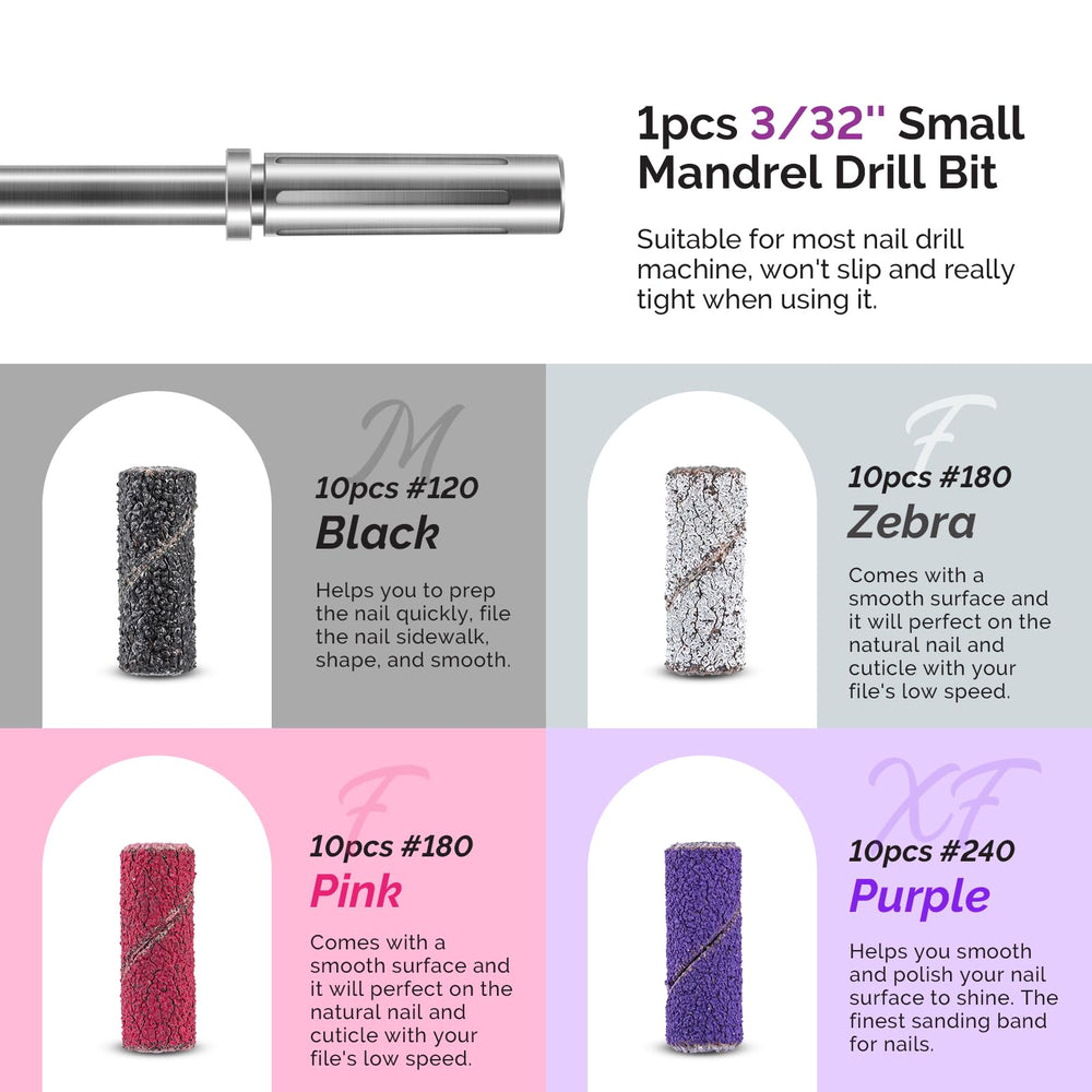Safety bits assortment for dead skin cleaning and gel removal prep