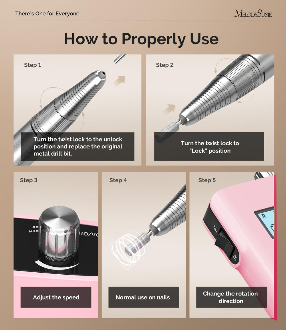 MelodySusie SC320H high-speed nail drill reaching 30000RPM for shaping