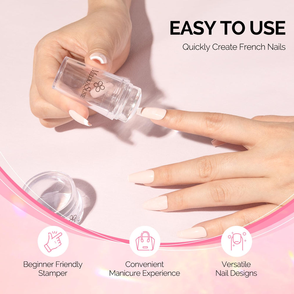 MelodySusie silicone stamp head showing soft, reusable surface for smooth transfers.