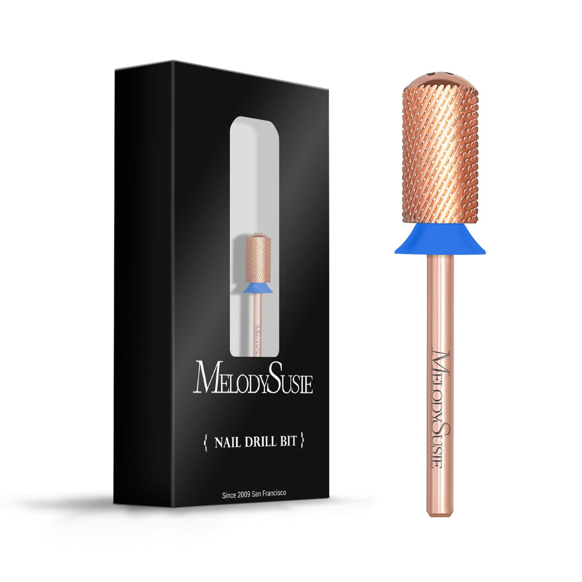 MelodySusie safety drill bits in rose gold with a large barrel for smooth shaping