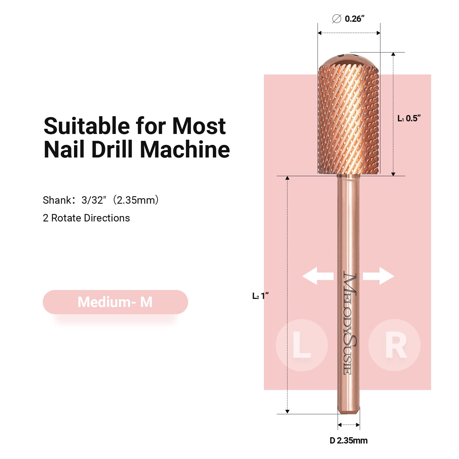 Universal 3/32 shank MelodySusie bit fits most professional drills