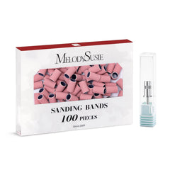 MelodySusie 100-pcs sanding bands in a box for efficient nail drill prep