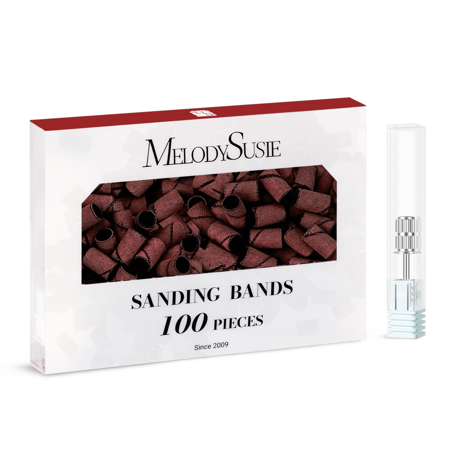 MelodySusie 100-pcs sanding bands set for a smooth 180 grit finish on nails