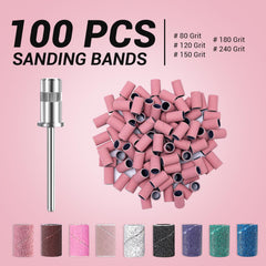 MelodySusie 100 pcs sanding bands pack for long-lasting salon-grade use.