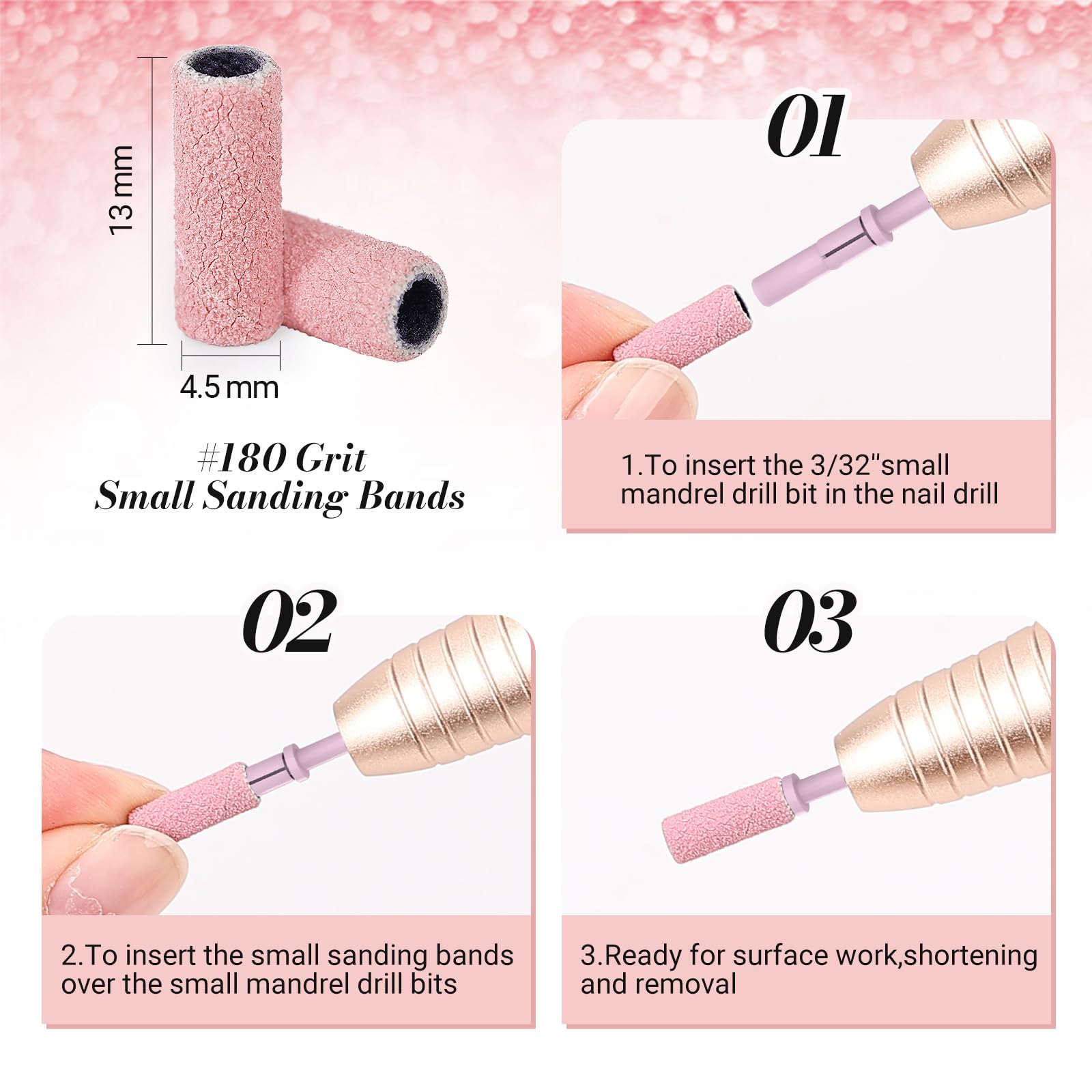 MelodySusie 240-grit band, polishes nail surface to a shine