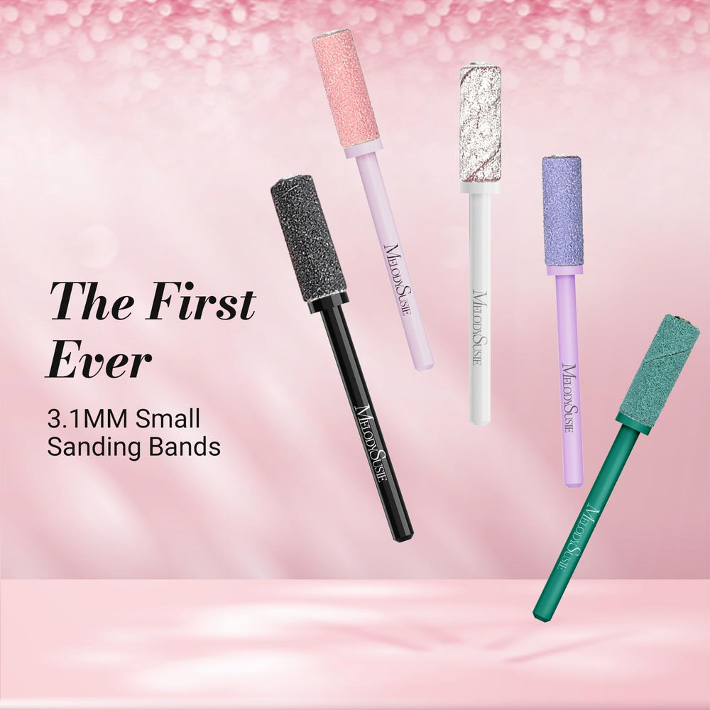 MelodySusie 3.1mm mandrel with pink sanding bands, ideal for meticulous prep