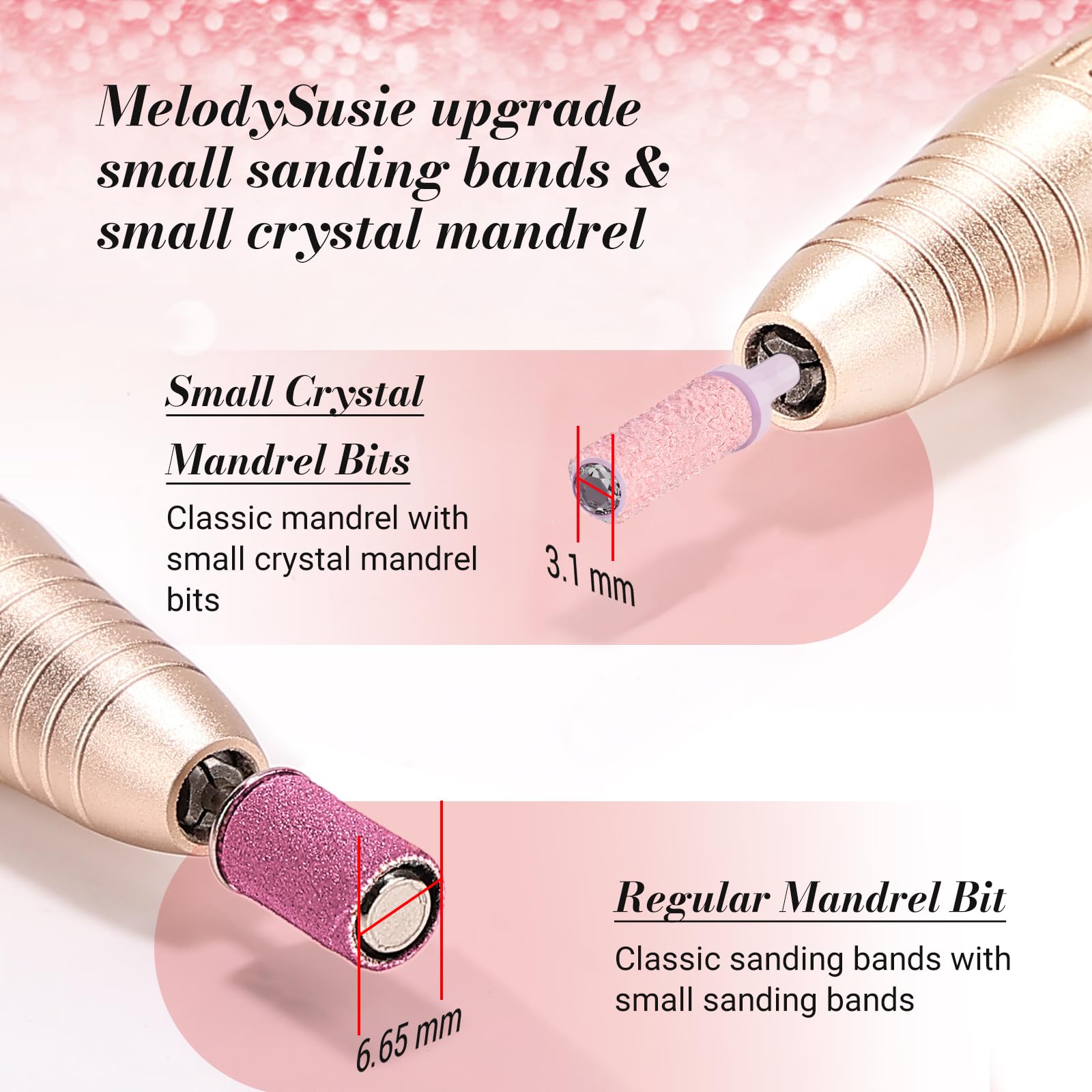 MelodySusie 3/32-inch mandrel shank compatible with most nail drills
