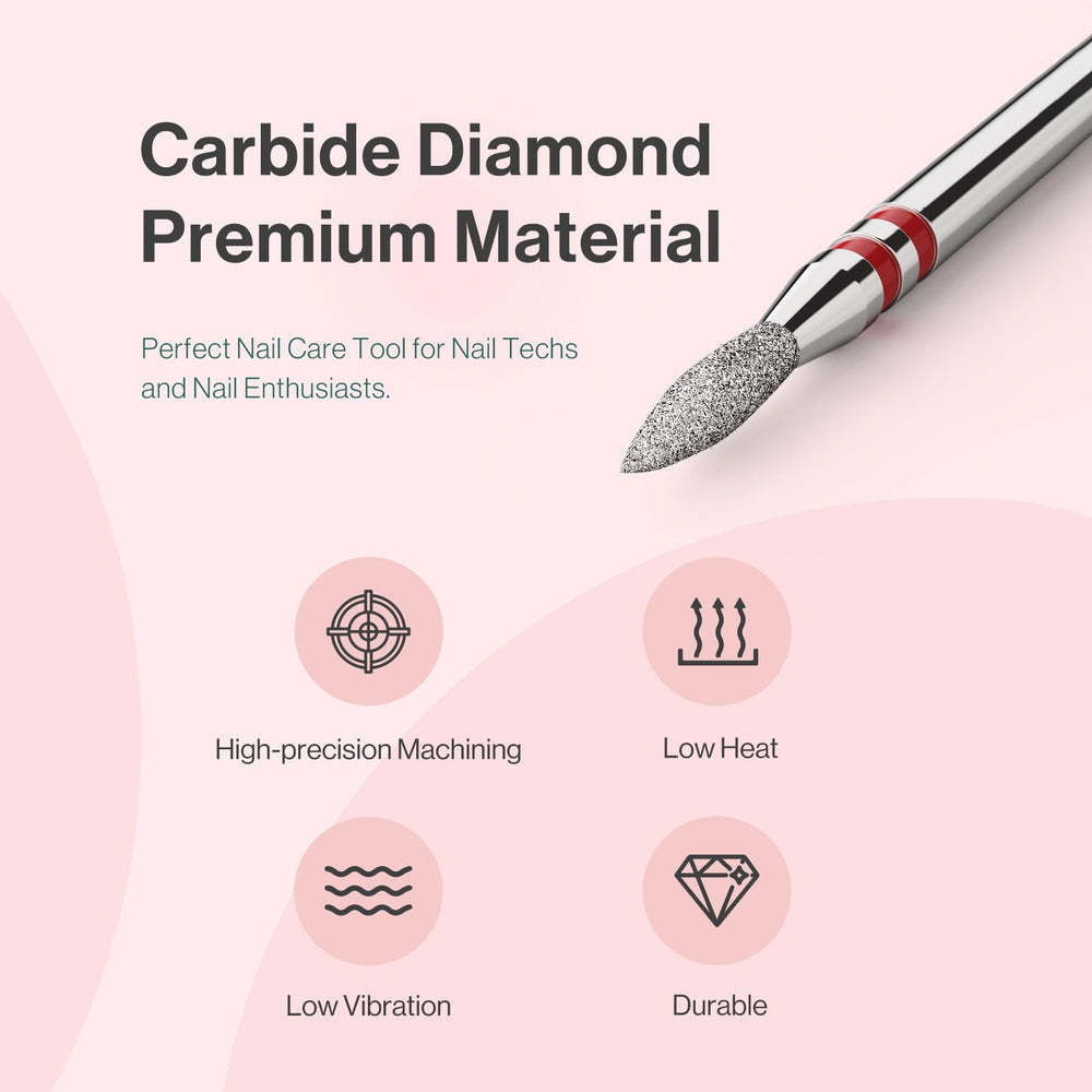 MelodySusie 3-32 shank cuticle bit compatible with standard nail machines.