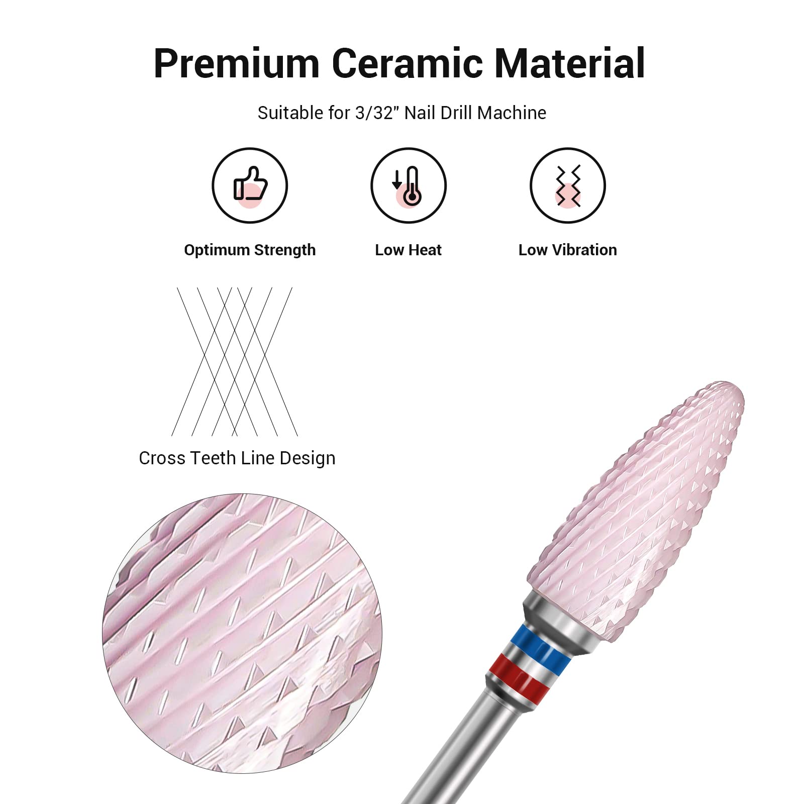 MelodySusie 3/32 shank ceramic nail bit compatible with many drills