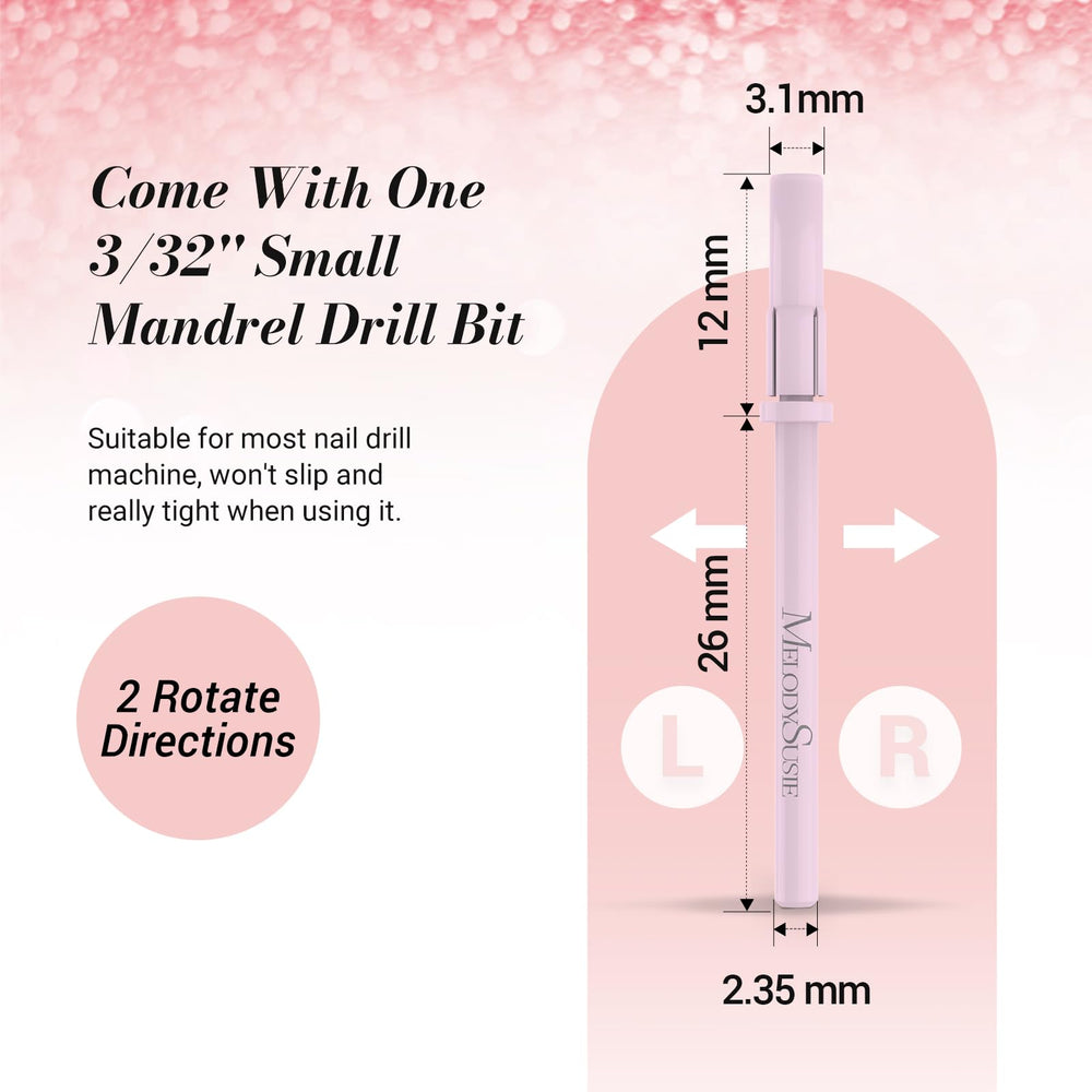 MelodySusie compatible with 3/32-inch drills for easy manicures and pedicures