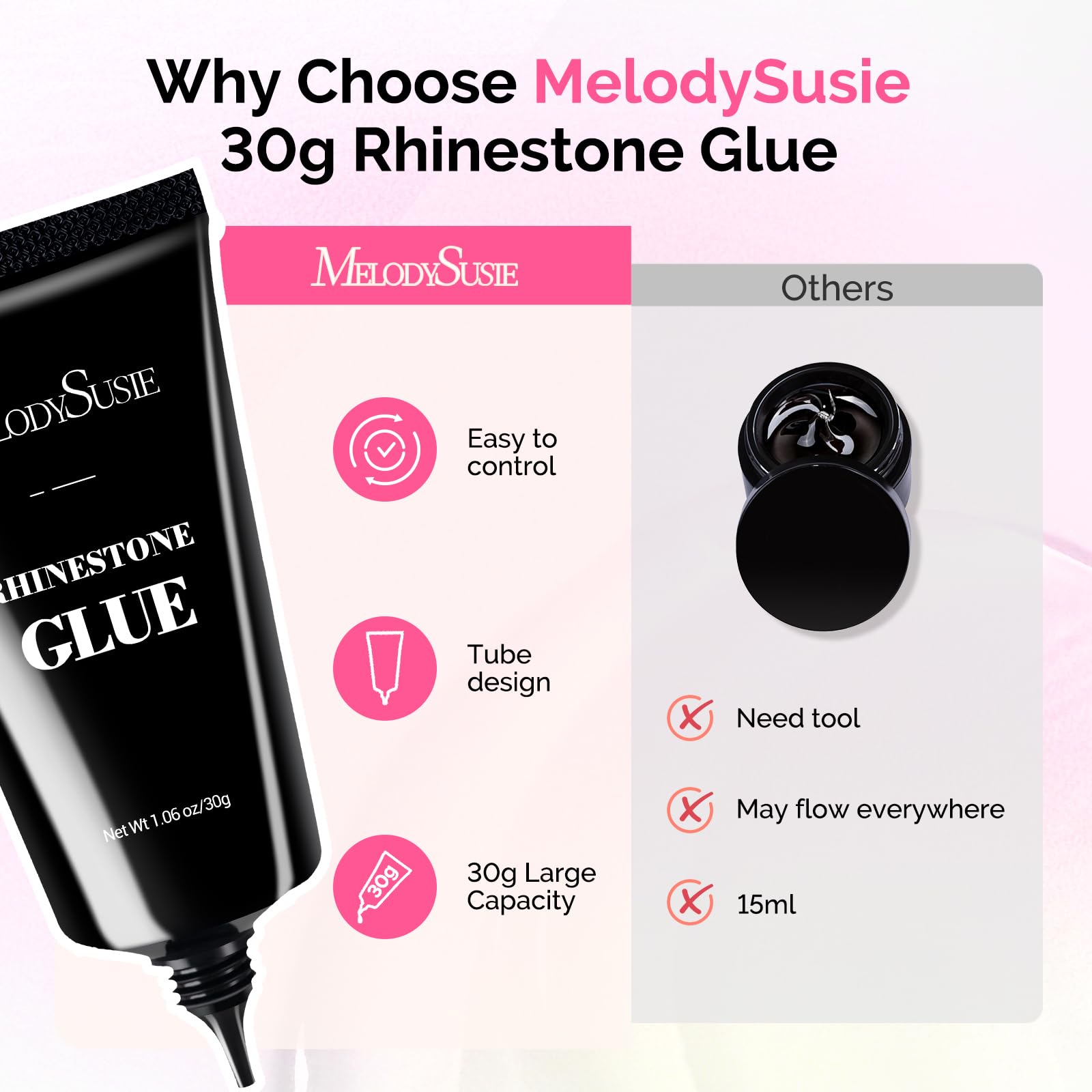 MelodySusie rhinestone glue 30 g large capacity bottle