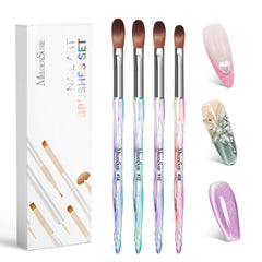 MelodySusie 4Pcs nail brush set packaging for easy at-home manicure