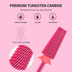 MelodySusie 5-in-1 nail drill bits Pink Blossom cuticle cleaning for smooth prep