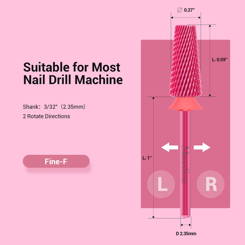 MelodySusie 5-in-1 nail drill bits Pink Blossom surface smoothing for a polished finish