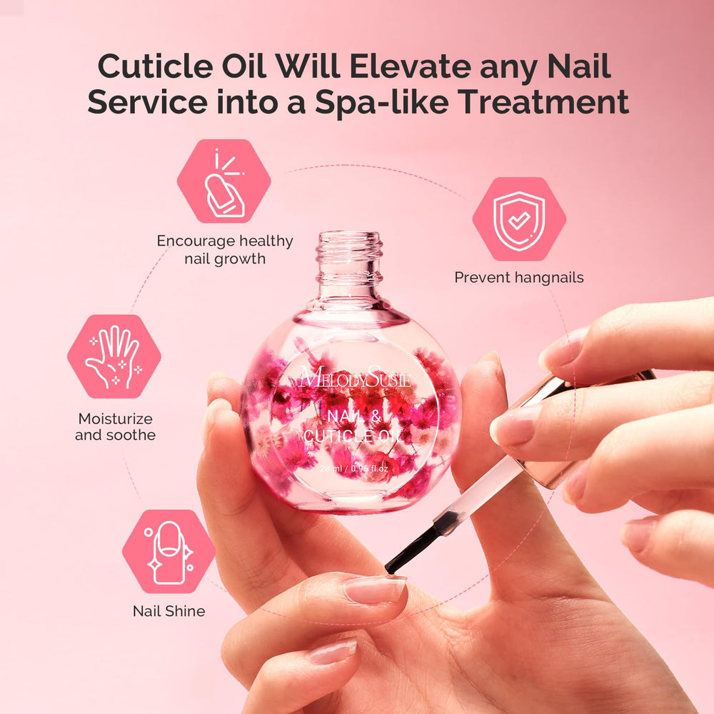 MelodySusie Aceite Cutícula, experiencia de salón en casa para uñas más cuidadas.