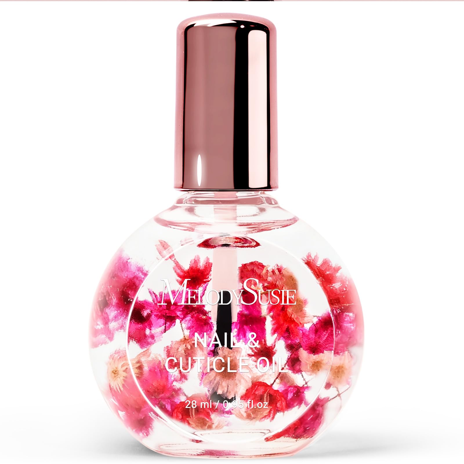 MelodySusie Aceite Cutícula con rosas reales, hidratación suave para uñas.