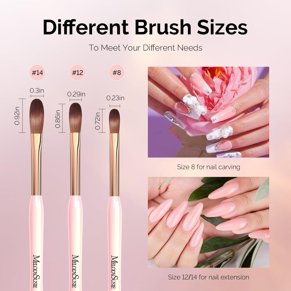 MelodySusie acrylic nail brush bristles deliver smooth, consistent coverage