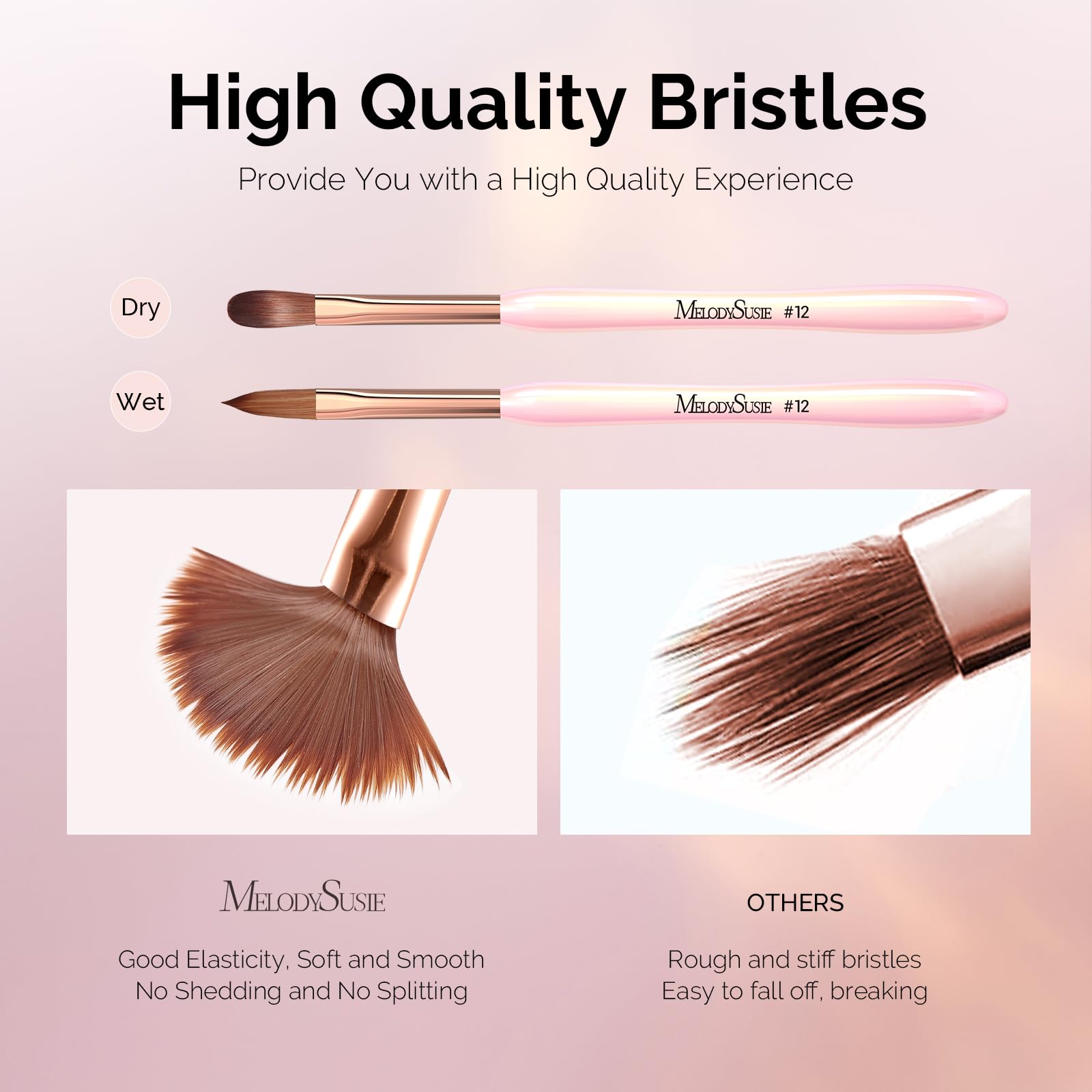 MelodySusie acrylic nail brush head design enables precise powder pickup