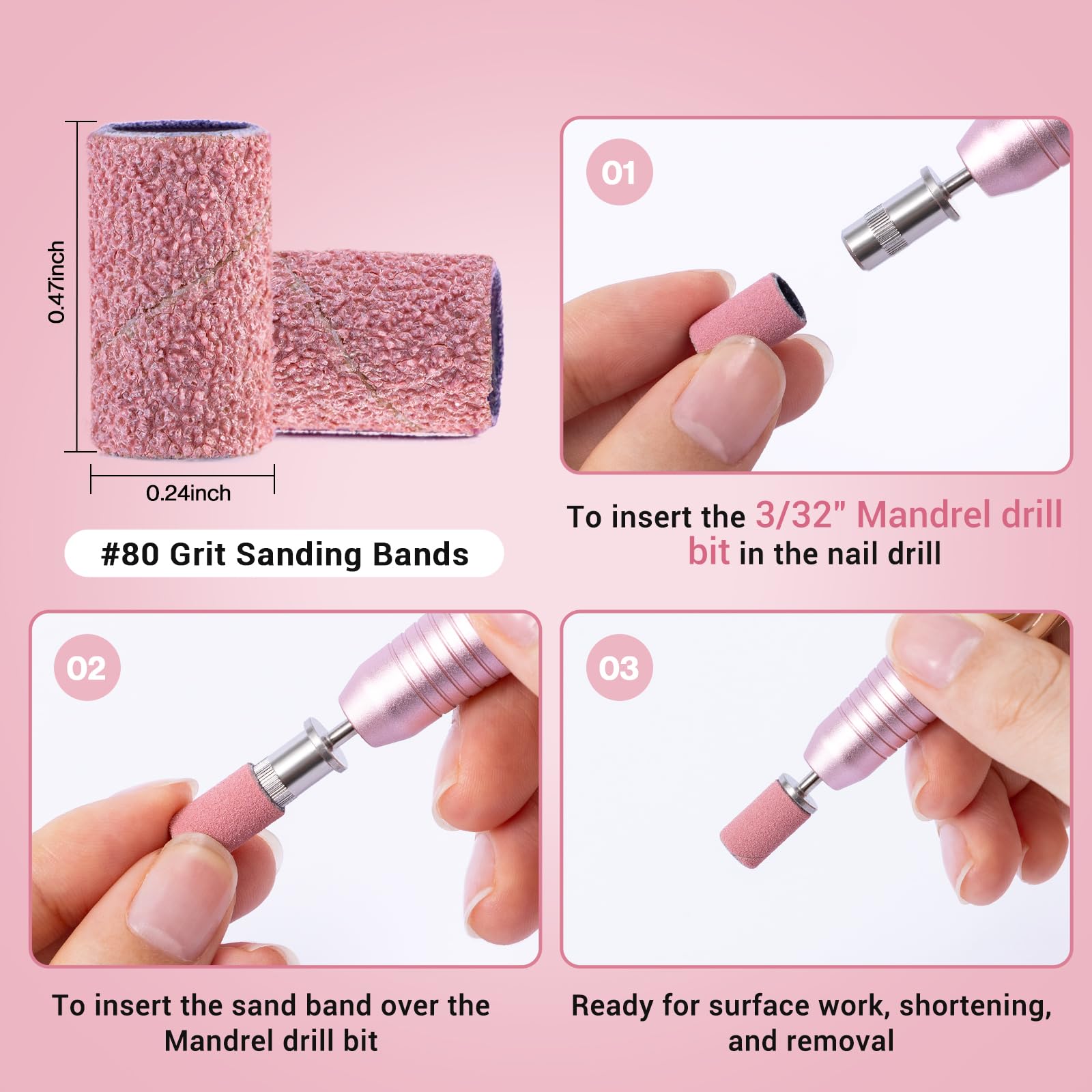 MelodySusie 80 Grit sanding bands fit standard drills for versatile polish