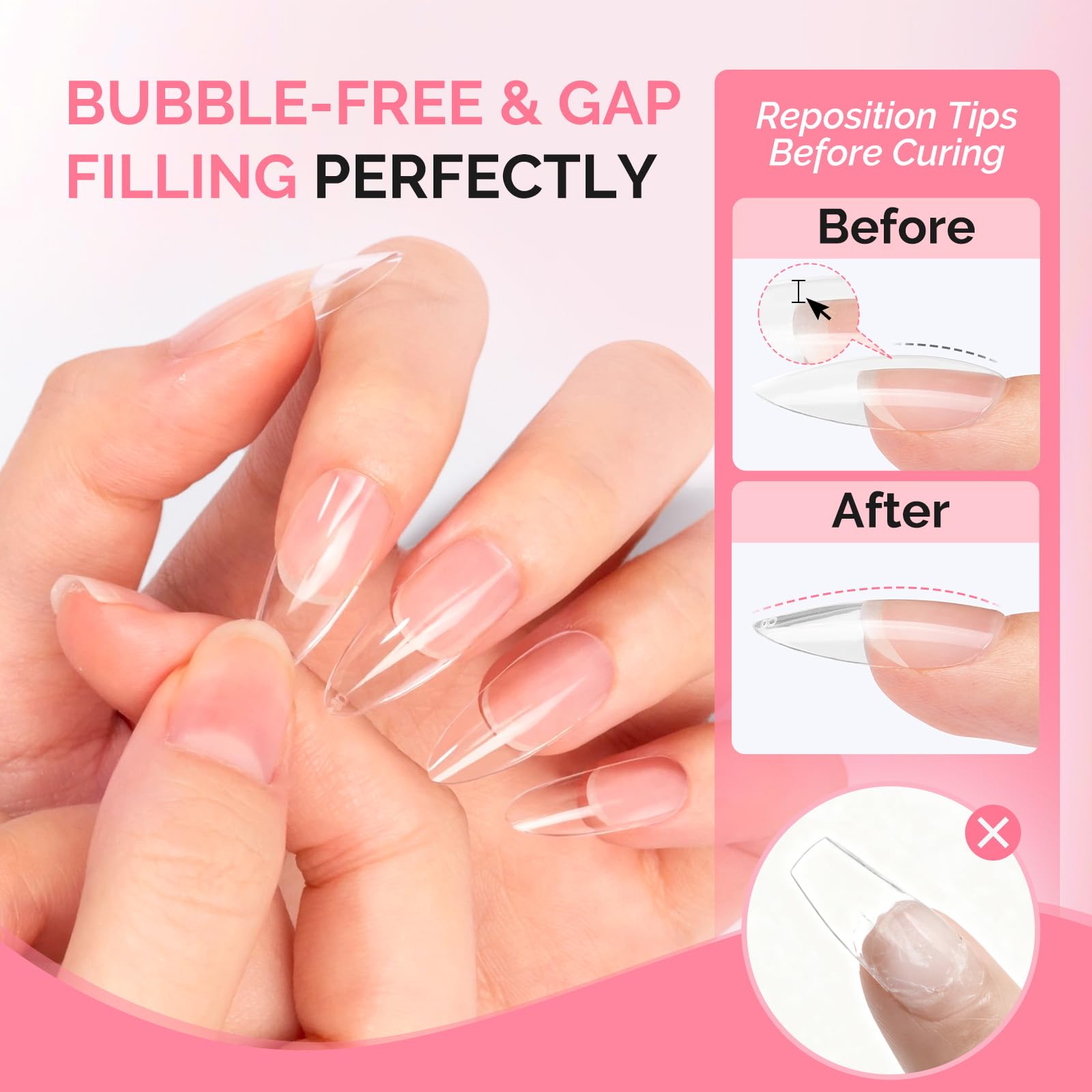 MelodySusie adhesivo para uñas acrilicas, seguro y resistente para fijar tips