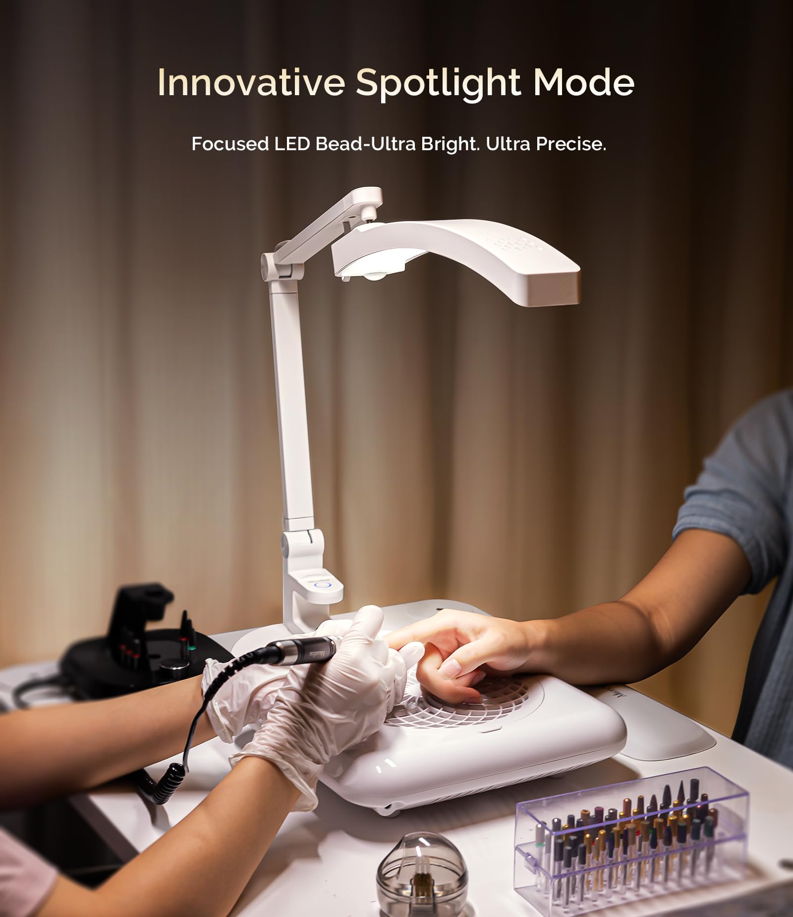 MelodySusie adjustable arm enables versatile positioning for comfortable sessions
