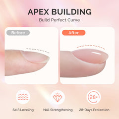 MelodySusie builder nail gel applied on nail for smooth length extension.