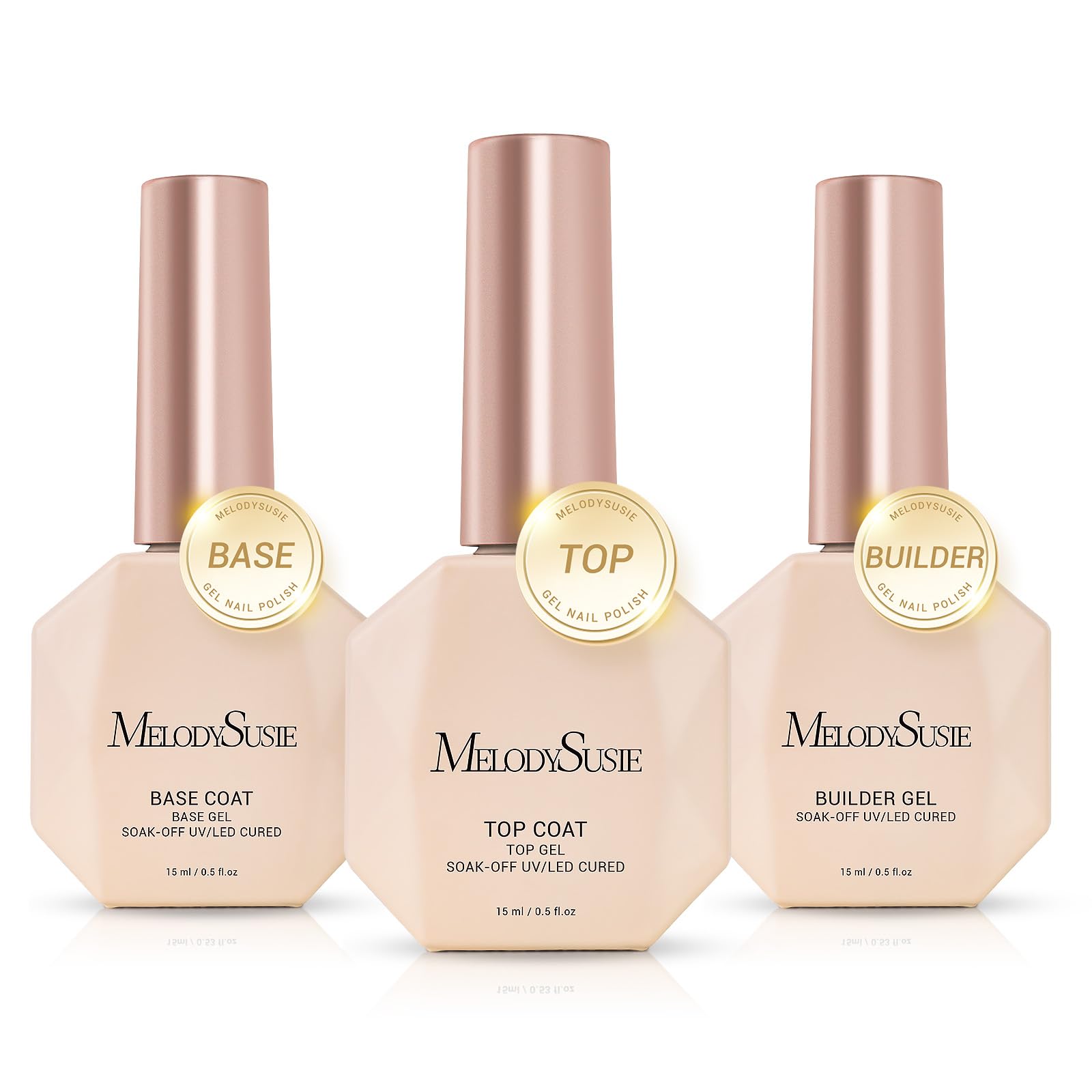 MelodySusie capa base en botella, adherencia duradera para uñas.