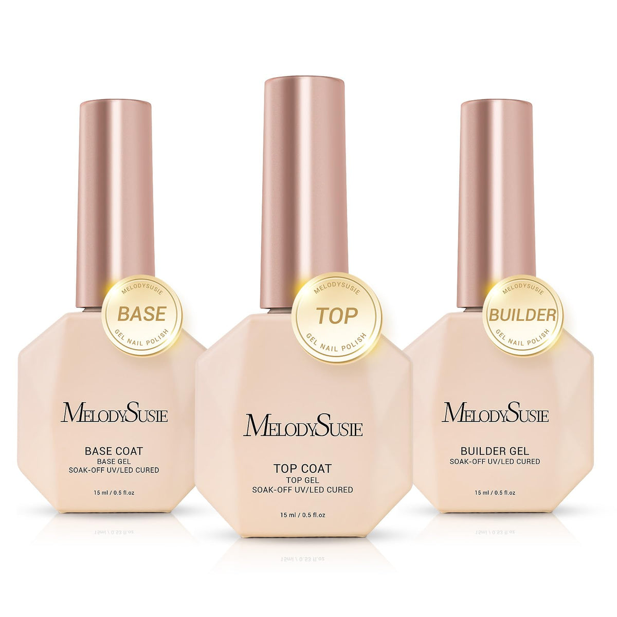 MelodySusie capa base en botella, adherencia duradera para uñas.