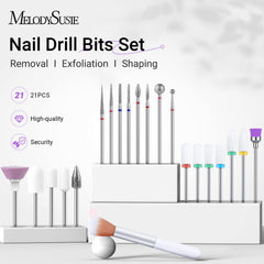 MelodySusie ceramic diamond carbide bits precision for natural and artificial nails.
