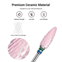 MelodySusie ceramic flame pink drill bit providing comfortable handling during manicures