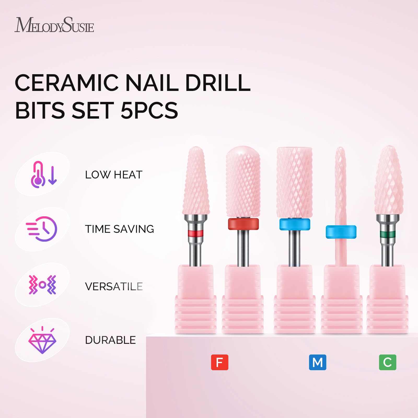 MelodySusie ceramic nail drill bit large barrel for shaping nails