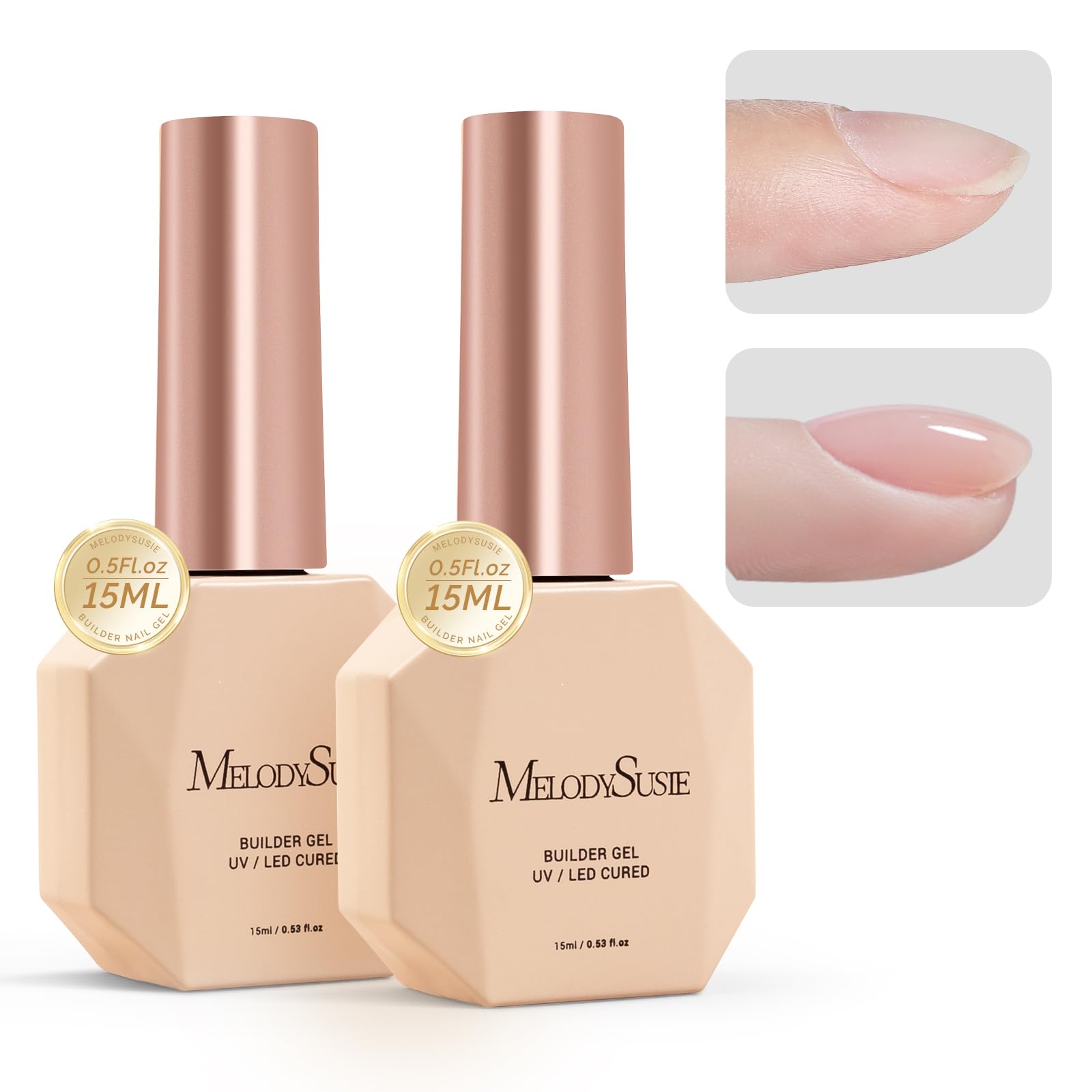 MelodySusie clear builder nail gel bottle for durable base layer and shaping.