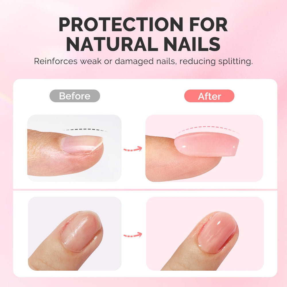 MelodySusie clear rubber base gel adds strength and flexibility for extensions