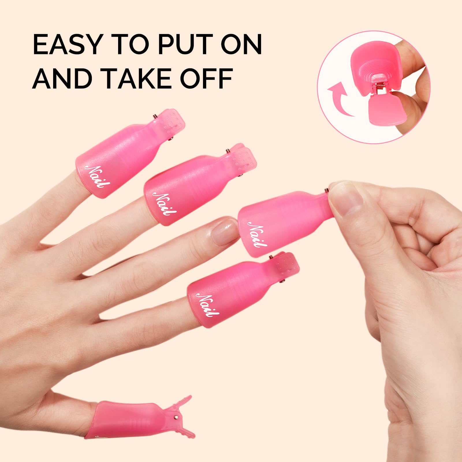 MelodySusie clips quita-esmalte púrpura para retirada ordenada sin salpicaduras