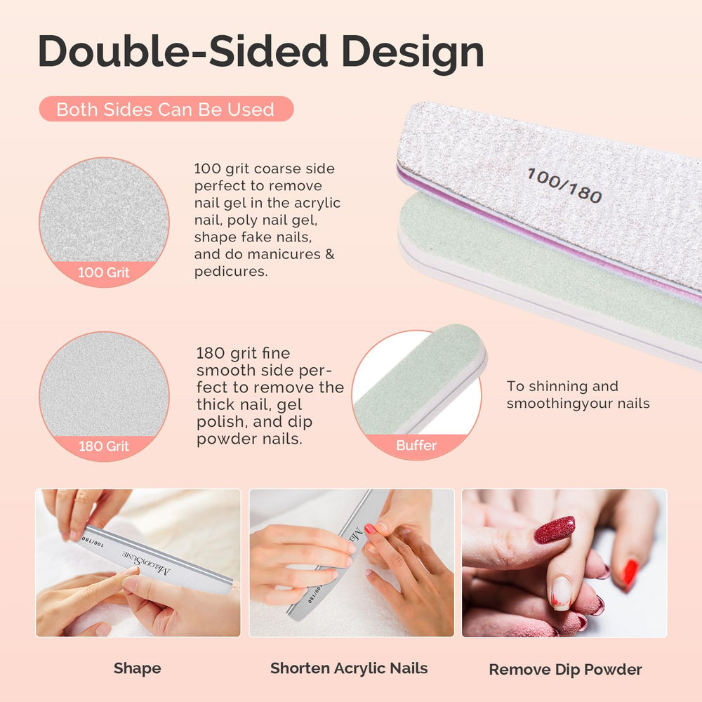 Compact desk-kit display for convenient at-home nail care.