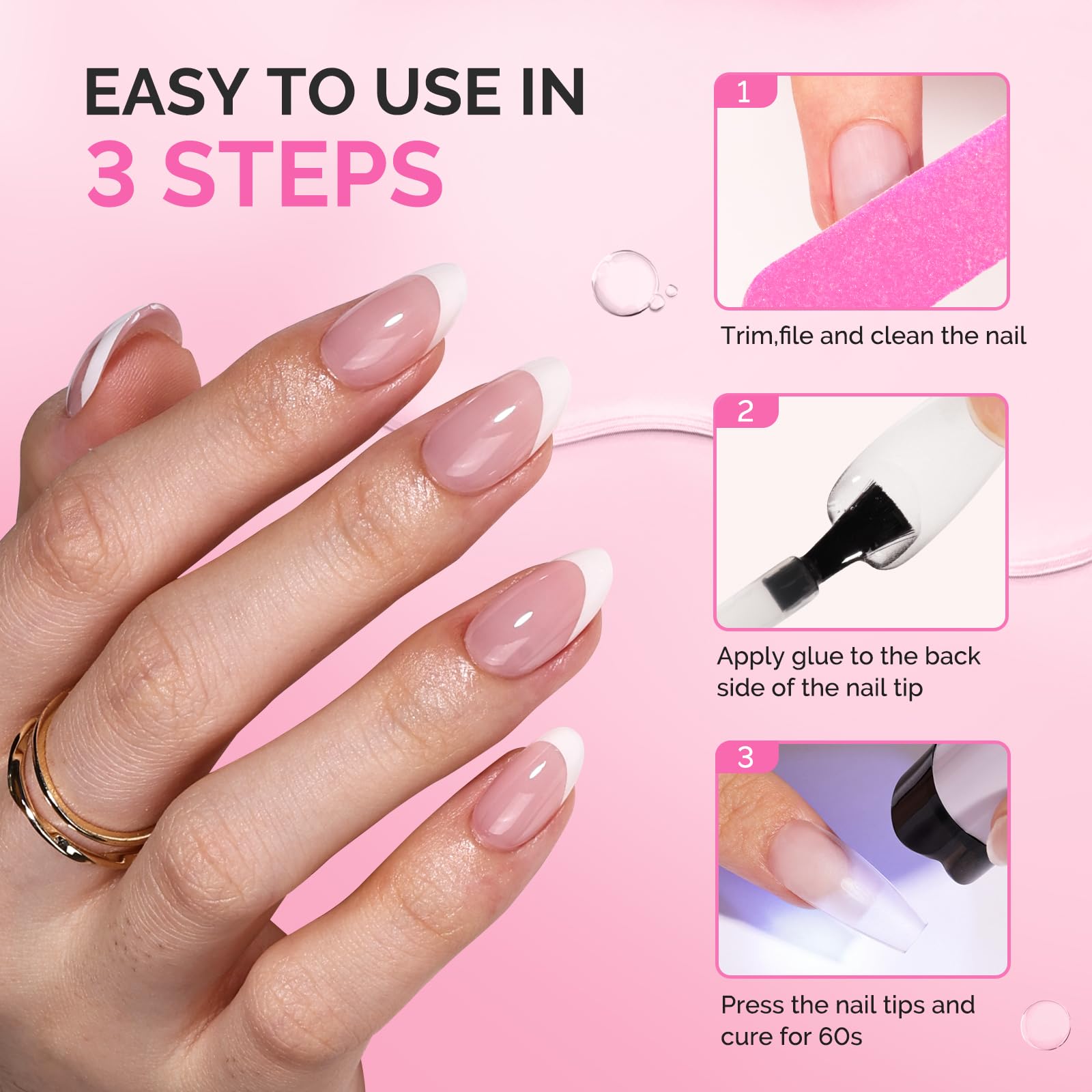 MelodySusie compatibilidad universal funciona con uñas naturales y extensiones.
