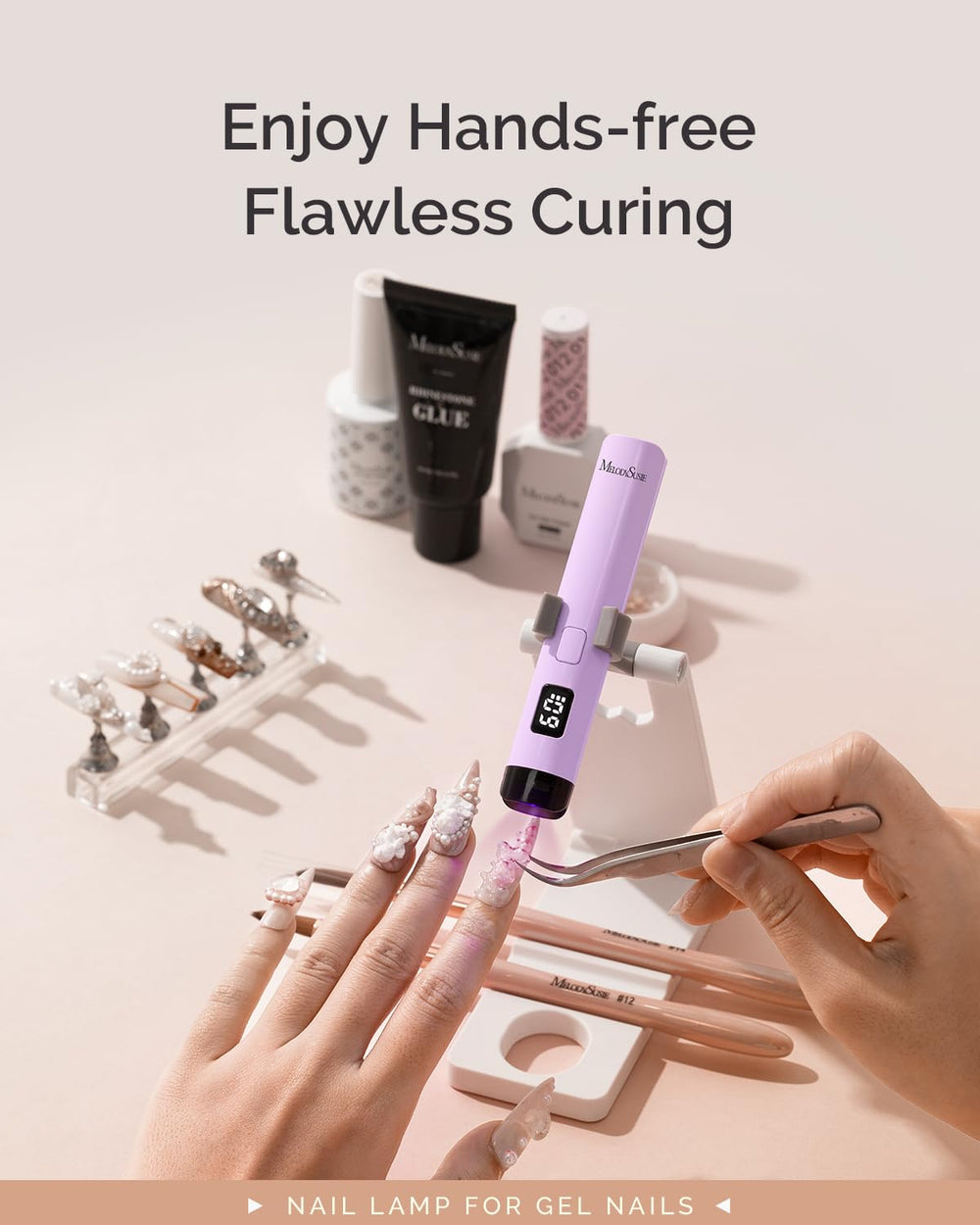 MelodySusie cordless 450mAh nail dryer with long battery life