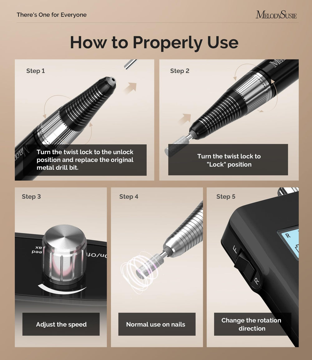 Cordless MelodySusie nail drill ready for on-the-go nail care