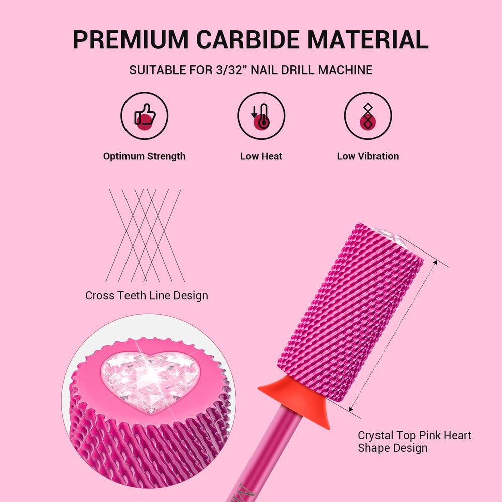MelodySusie cross-teeth design bit for smooth shaping on natural and artificial nails.