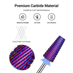 MelodySusie cuticle cleanup bit in purple for precise nail prep.