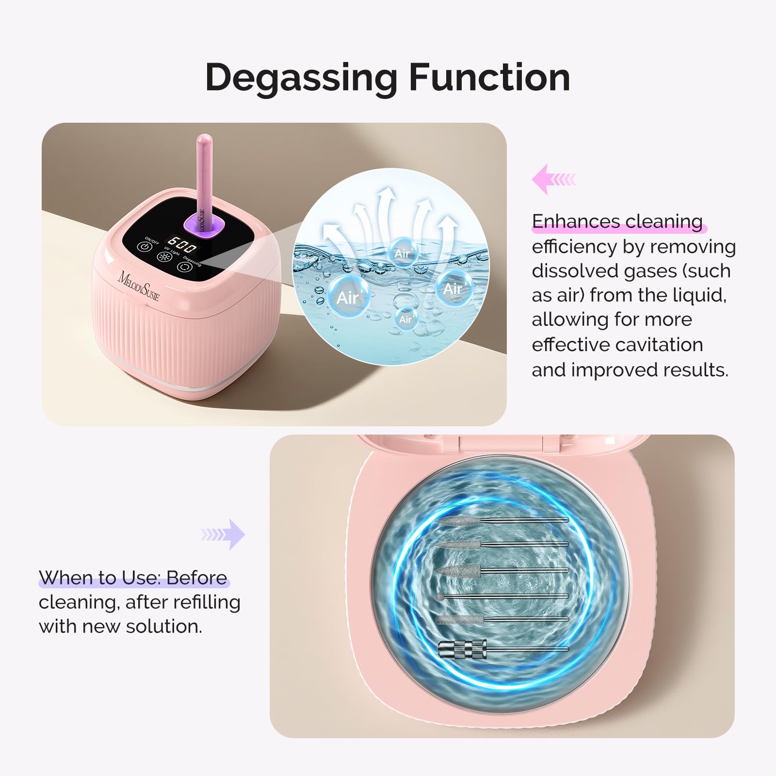 MelodySusie DL-160 cleaning nail art brushes and drill bits effectively